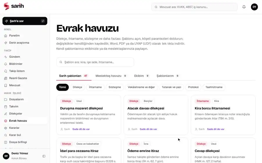 Evrak havuzu kullanım kaydı: Şablonu bulun, hemen kullanın