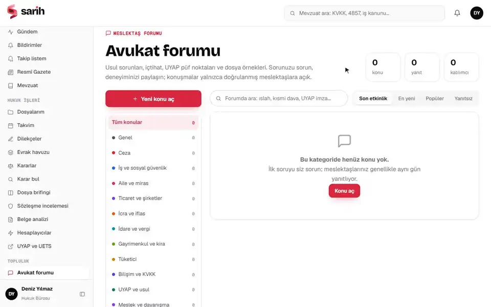 Avukat forumu kullanım kaydı: Sorunuzu meslektaşlarınıza sorun