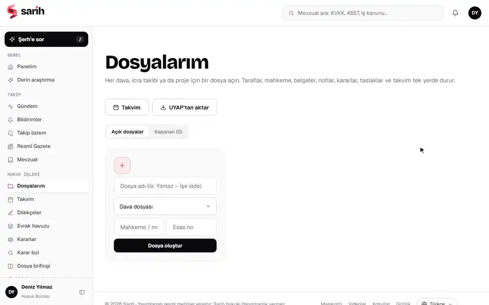 Dosya çalışma alanı kullanım kaydı: Dosyayı birkaç saniyede açın